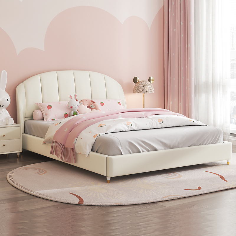 顾家家居儿童床男孩女孩公主软包床轻奢现代卧室家具单人床视频