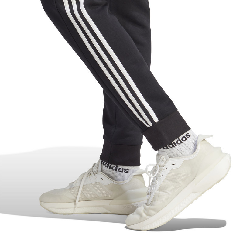 adidas 三条纹拼色抽绳系带束脚运动裤 男款 黑色 IB4030