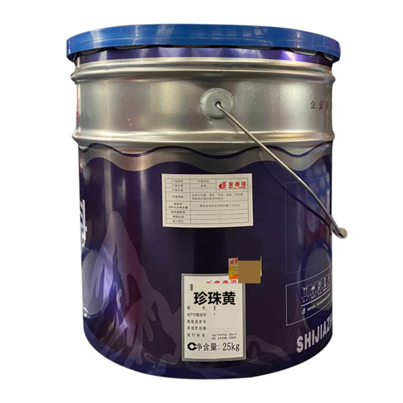 金鱼牌外墙乳胶漆（颜色：珍珠黄，25kg/桶）高清大图