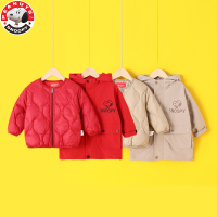 史努比(SNOOPY)童装儿童脱卸羽绒服女中小童宝宝加厚素色洋气时尚保暖羽绒服AJ018