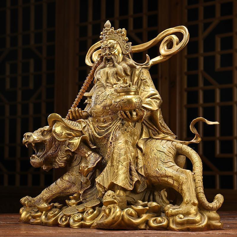 美帮汇铜武赵公明摆件佛像赵公明骑虎关公像摆设品