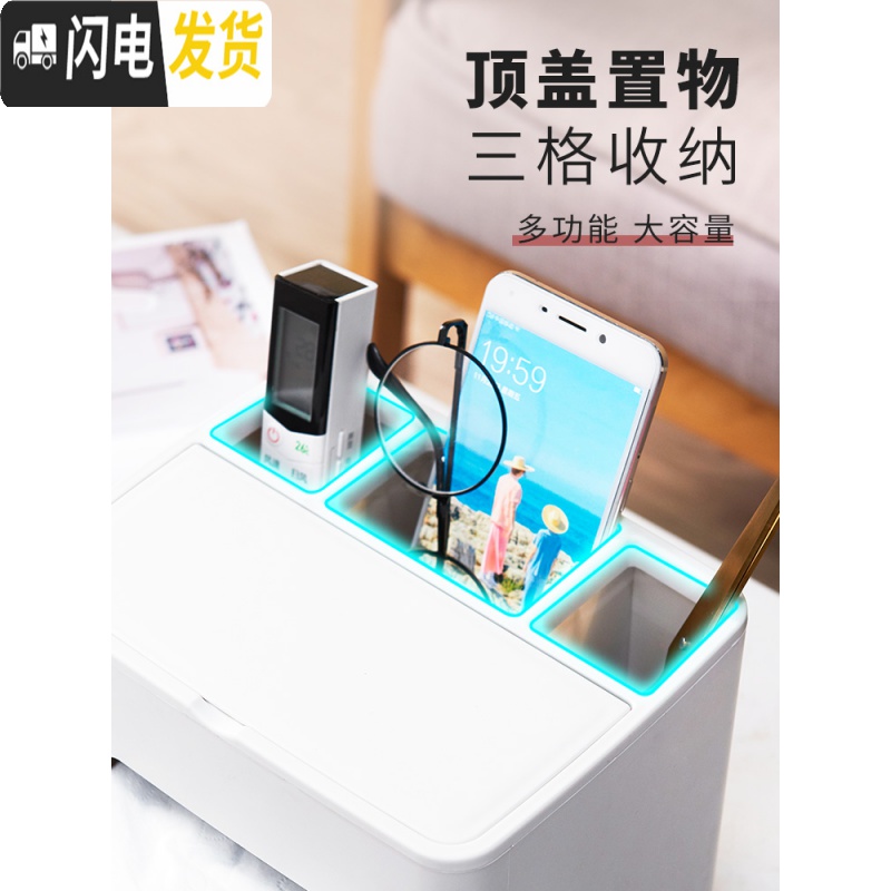 三维工匠抽屉式化妆品收纳盒抽纸巾盒宿舍整理口红刷护肤桌面梳妆台置物架高清大图