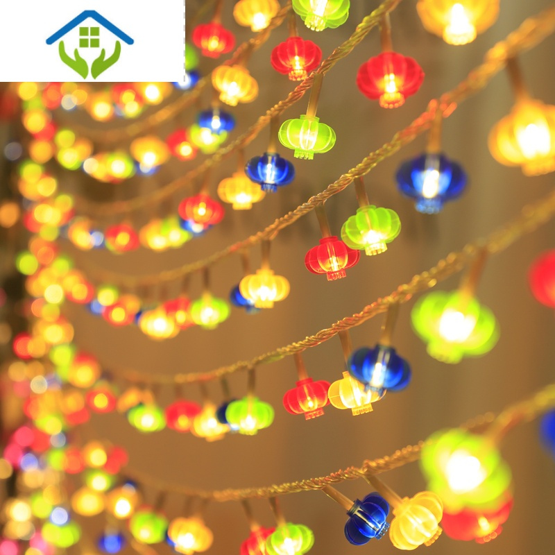 御蓝锦led家用七彩变色小红灯笼中国结喜庆彩灯闪圣诞过新年春节日