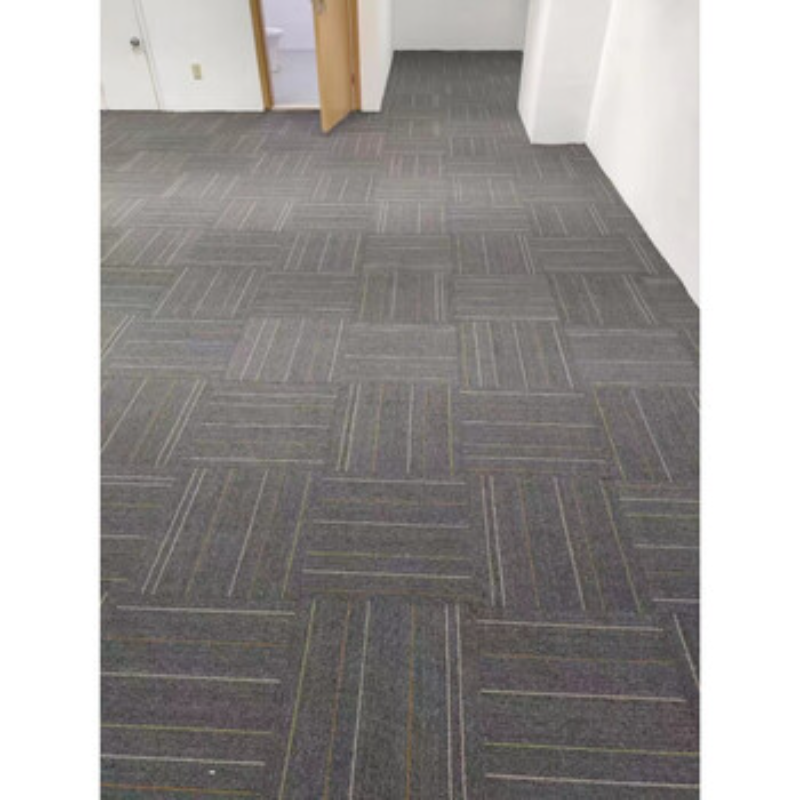 杜晶 办公室方形拼接地垫 灰色条纹50*50cm 片高清大图