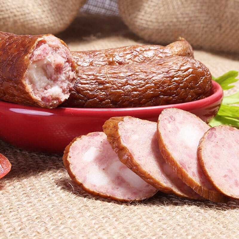 秋林里道斯哈尔滨红肠500g袋肥瘦型红肠东北特产休闲零食方便速食火腿