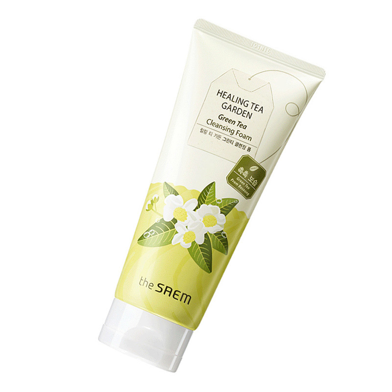 韩国 得鲜(the saem)舒缓茶园绿茶洁面霜 150ml 深层清洁毛孔温和补水保湿洁面乳男女通用