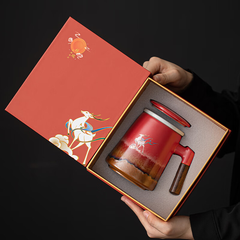 苏氏陶瓷(SUSHI CERAMICS) J1103 九色麋鹿办公杯 480ml (单位:个)高清大图