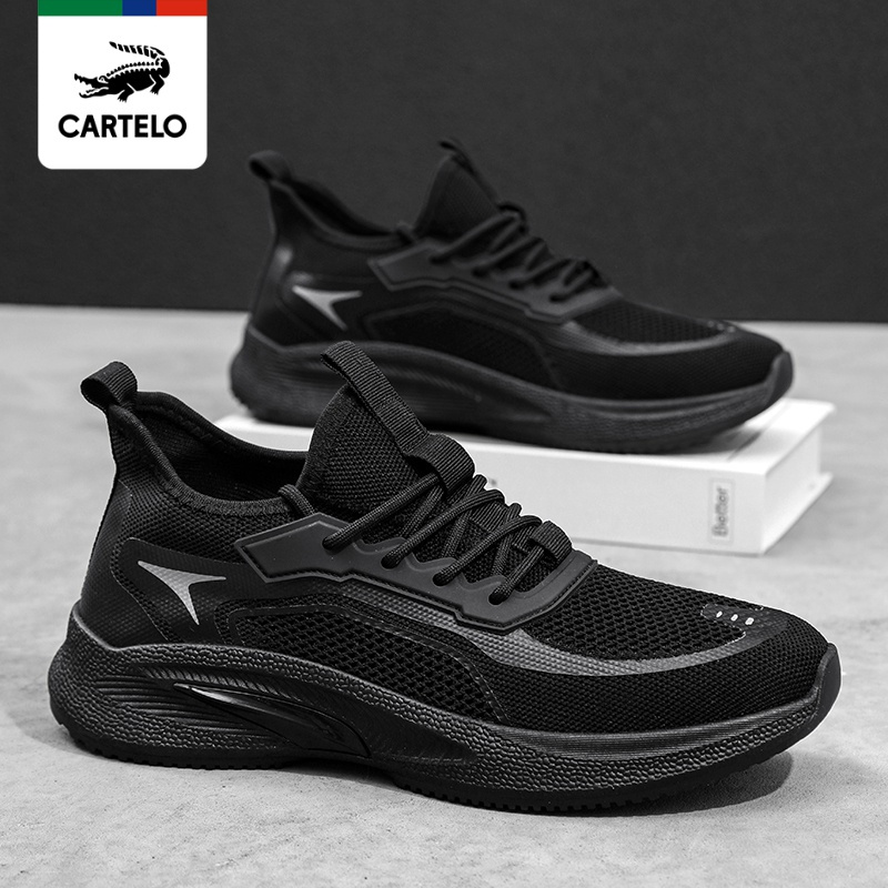 线下专柜同款卡帝乐鳄鱼cartelo新款透气飞织男鞋运动鞋板鞋透气休闲