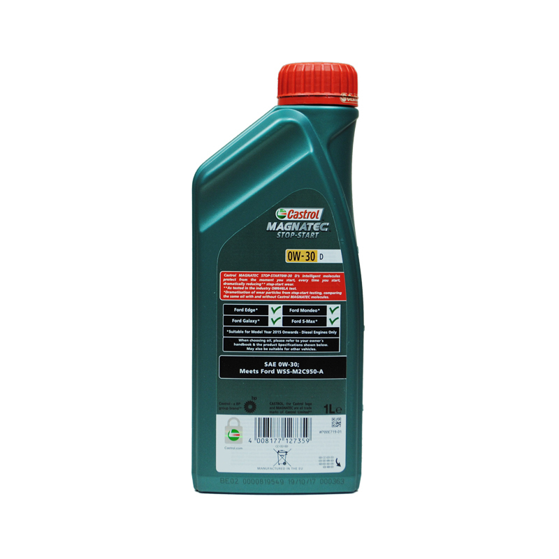 [磁护启停保]Castrol嘉实多 欧洲进口 0W-30 D 全合成机油润滑油 1L