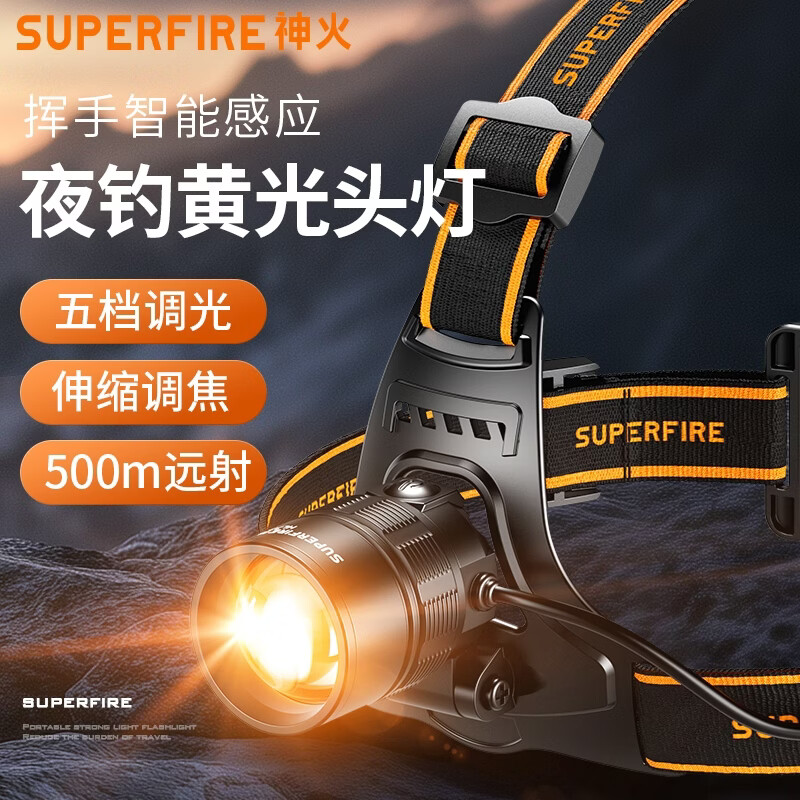 神火 头灯 HL77-S (黄光) 1个高清大图