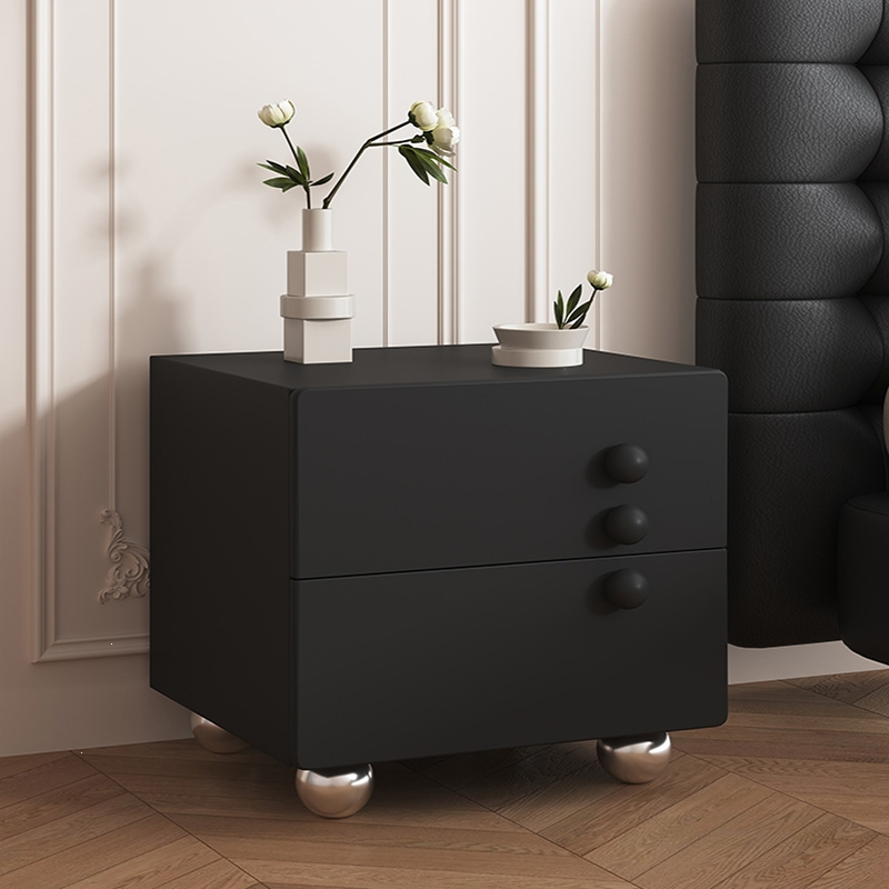 古达奶油风床头柜简约现代创意床边柜小型卧室皮质收纳储物柜