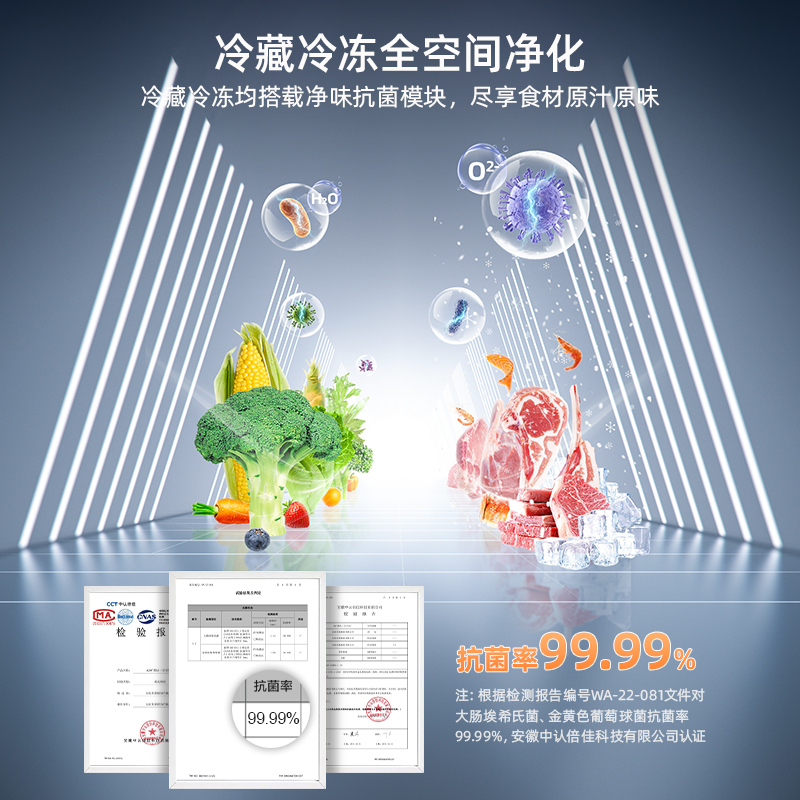 无忧嵌美菱510升双系统零嵌入十字对开门冰箱 63.5cm1级家用大容量四开门电冰箱消费补贴BCD-510WP9CZX白高清大图