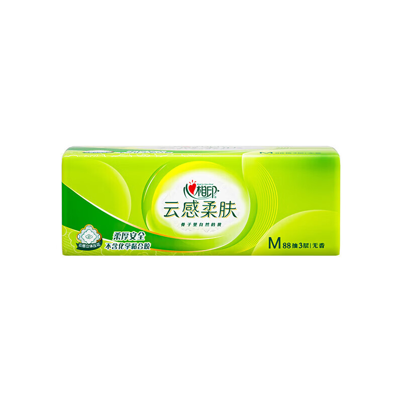 心相印DT18098(箱装)云感88抽16包装三层立体压花塑装纸M码高清大图