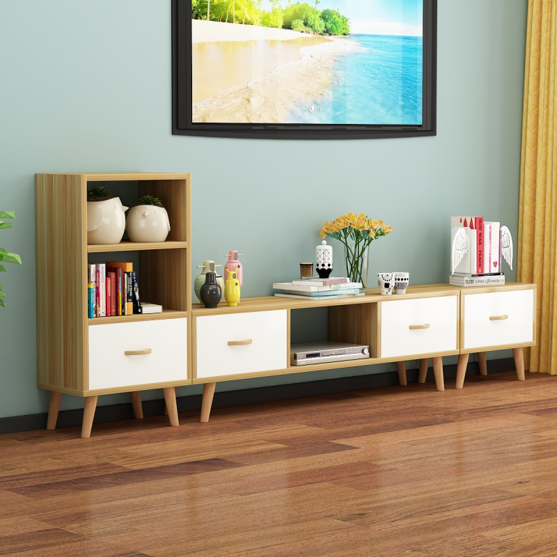 电视柜组合墙柜实木简约现代客厅卧室地柜小户型经济北欧电视机柜闪电