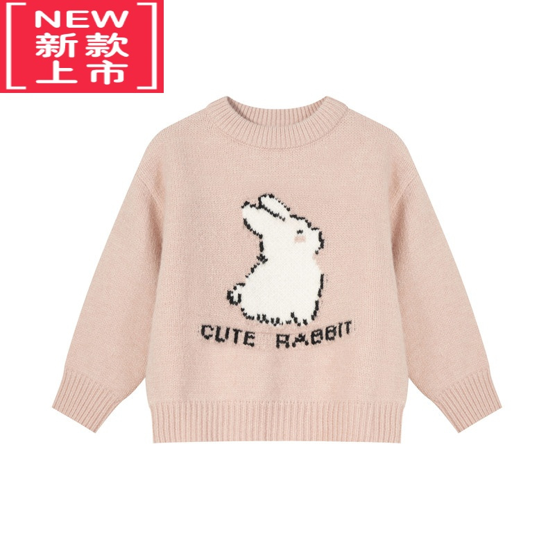 可莉允[小童][宠物乐园提花毛衣]男女童加厚毛衣套头潮