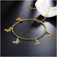 A060-A Women 18K yellow gold anklet jewelry 镀黄金色女脚链潮