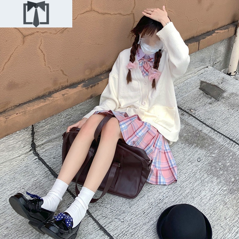 SUNTEK你缺的那件软fufu小毛衣 Jk制服外套针织黑色开衫毛衣背心长袖毛衣
