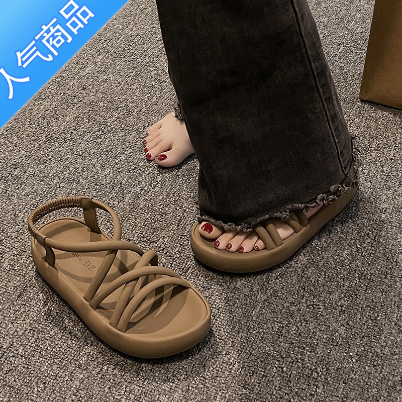 SUNTEK罗马时装高级感凉鞋女2023年夏季新款配裙子仙女风厚底百搭沙滩年高清大图