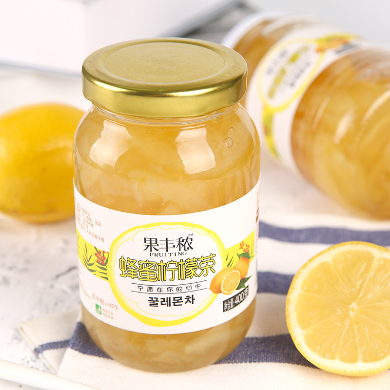 果丰秾蜂蜜柚子茶柠檬茶组合罐装400g*2泡水喝的饮品冲饮冲泡水果茶酱速溶 秋日冲饮 果酱