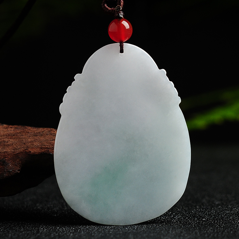 翡翠莲花观音坠菩萨挂件男款玉石项坠饰品带证书送女朋友七夕情人节