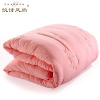 凯诗风尚家纺(CHARSON) 艾美系列亲肤保暖纤维冬被/被子 玉色/灰色 1.5*2.0m 花朵图案 磨毛工艺