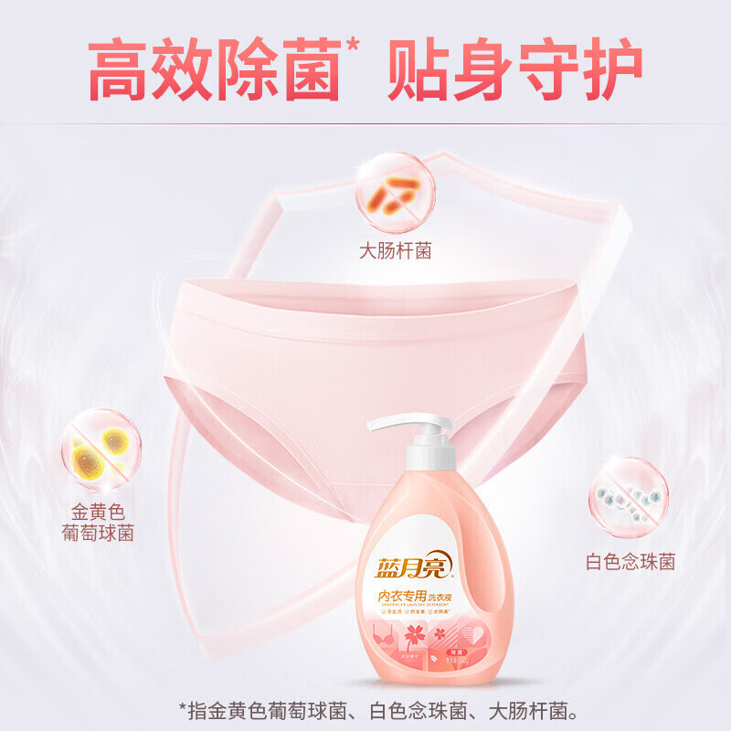 蓝月亮内衣裤专用洗衣液500g*2瓶 生理期专用去血渍除菌 柔润樱花香高清大图
