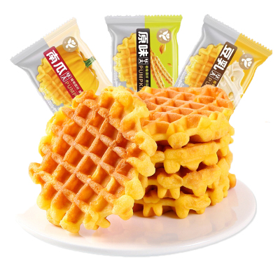 【第二件减2元】雅泽 华夫饼400g/12包三种口味网格蜂巢营养代餐蛋糕零食点心休闲食品