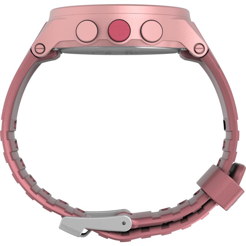 TIMEX粉色表盘硅胶带运动计时手表防水防震高清大图