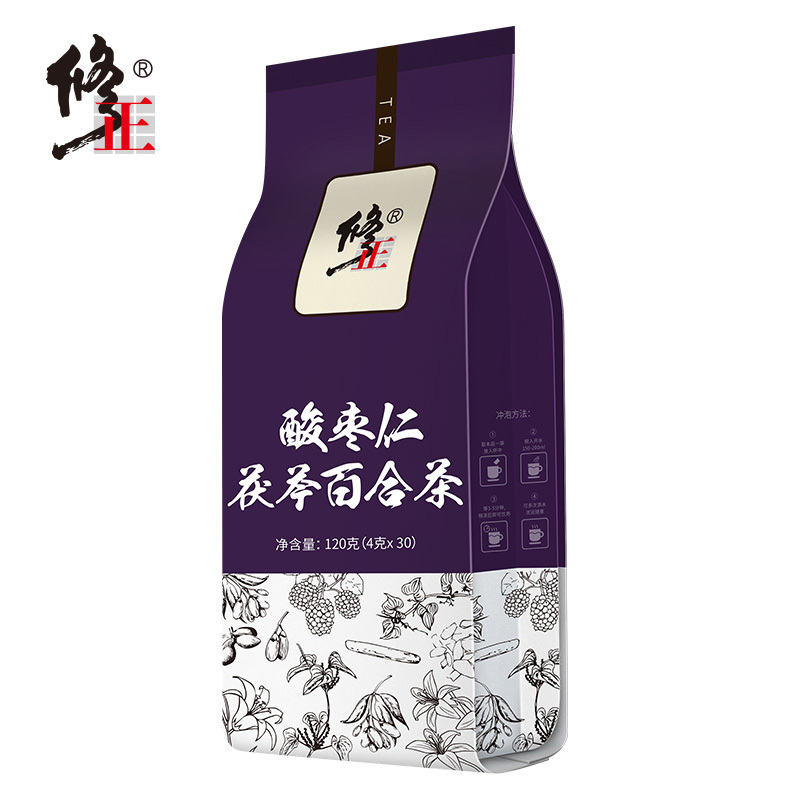 修正酸枣仁茯苓百合茶120g养生茶安睡多梦睡前睡眠质量差