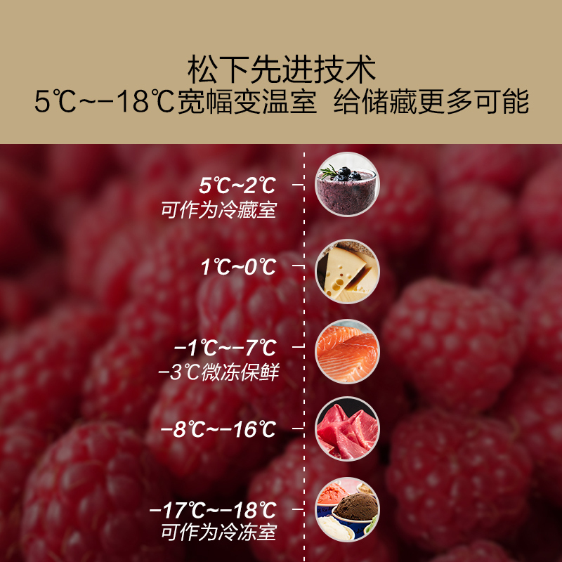 松下(Panasonic) NR-EC30AP1-N 303升 变频风冷无霜宽幅变温室wifi智能家用三门电冰箱