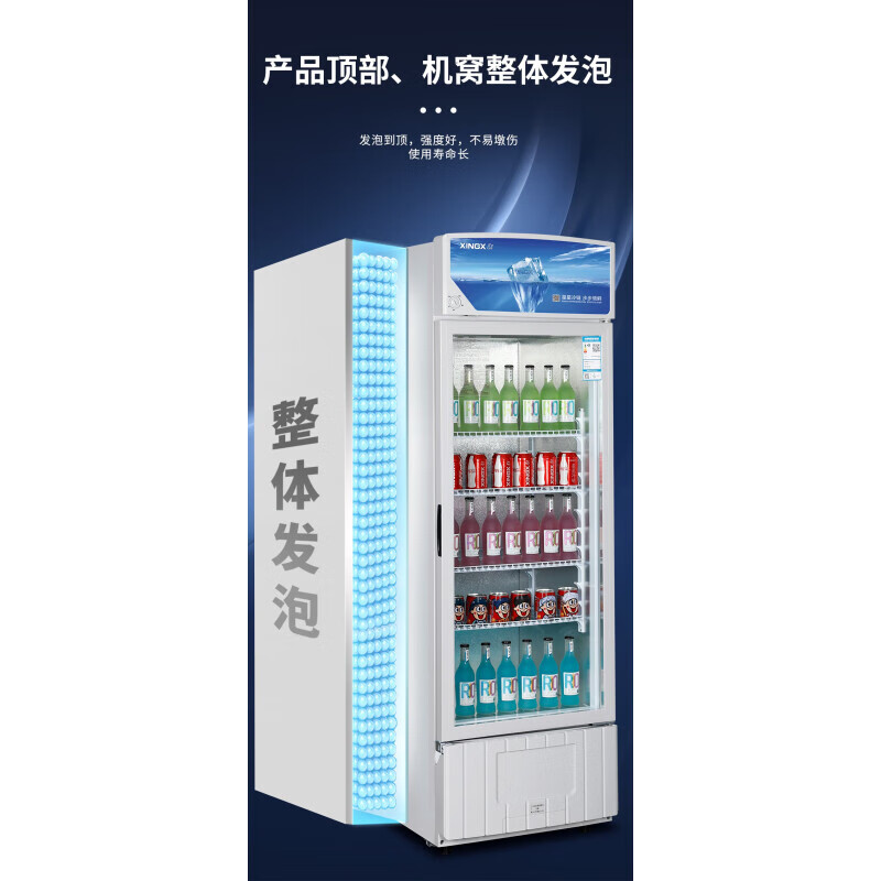 星星(XINGX)LSC-373GB商用冰柜立式玻璃门展示柜超市饮料陈列柜单门冷柜冷藏保鲜柜便利店啤酒饮料柜高清大图
