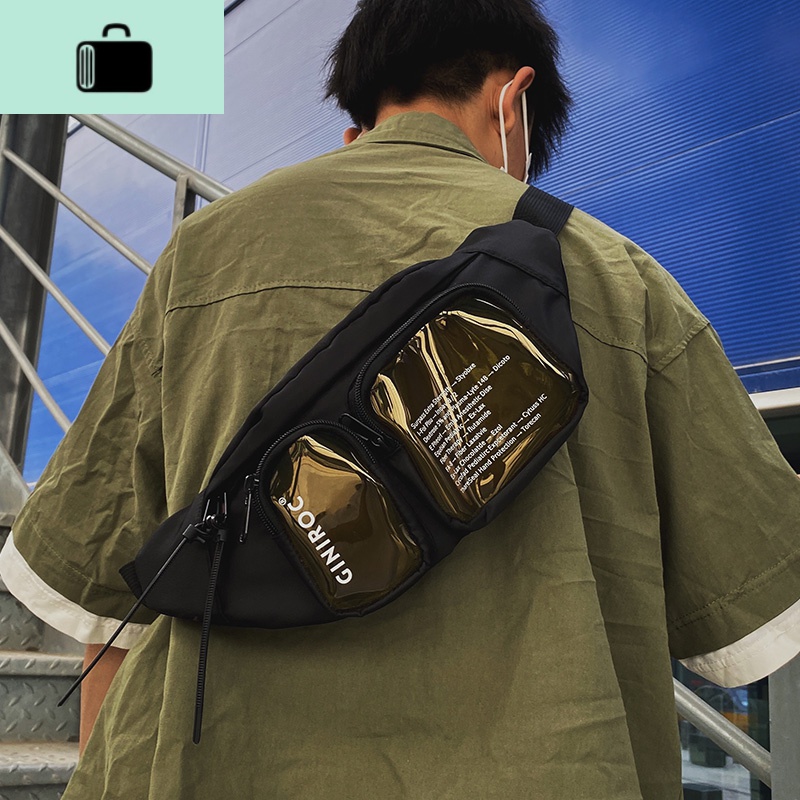 胸包男潮牌ins超火运动小背包男士斜挎包嘻哈潮流个性腰包单肩包new