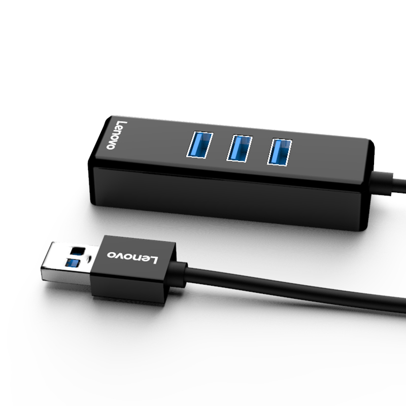 联想(Lenovo)A625 USB转RJ45有线网口转接器 网卡转换器 hub集线器 USB3.0分线器