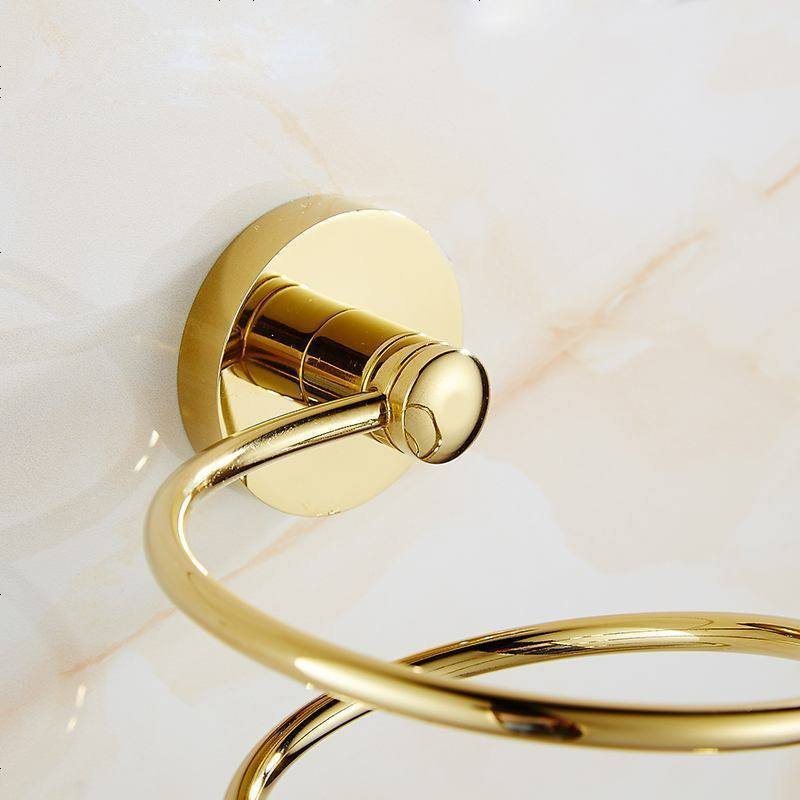 理发店铜金色吹风机架子 实心壁挂浴室卫生间美发店电吹风筒架