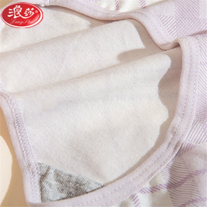 浪莎内裤女士纯棉抗菌中腰大码可爱青春格子印花糖果色彩日系少女三角短裤头5条图片