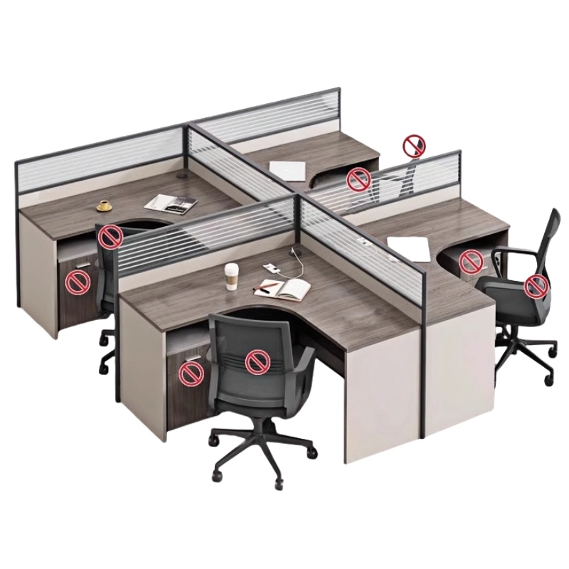 悦兴诚办公桌单桌2400*2800*1100mm张高清大图