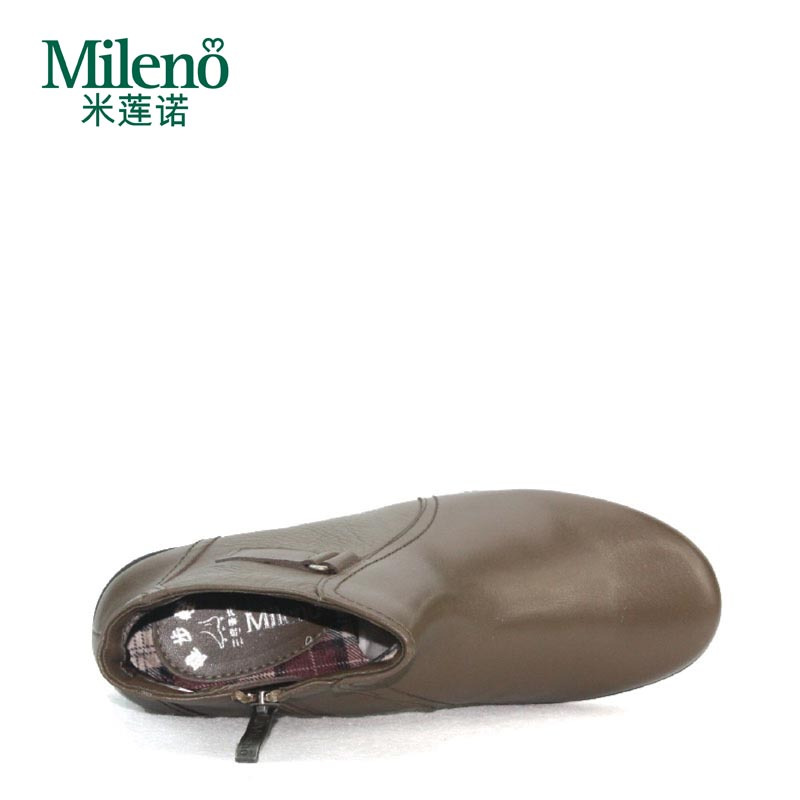 Mileno/米莲诺冬季牛皮坡跟妈妈短靴休闲健康舒适短靴M144562