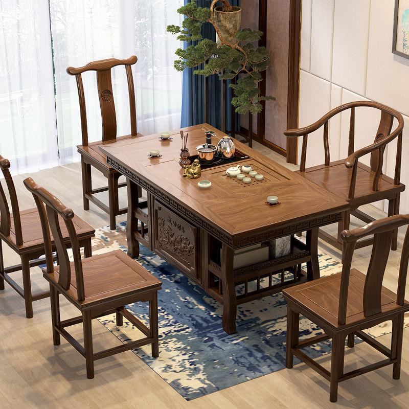 5米南榆木茶几桌仿古茶台中式古典功夫泡茶茶桌定制