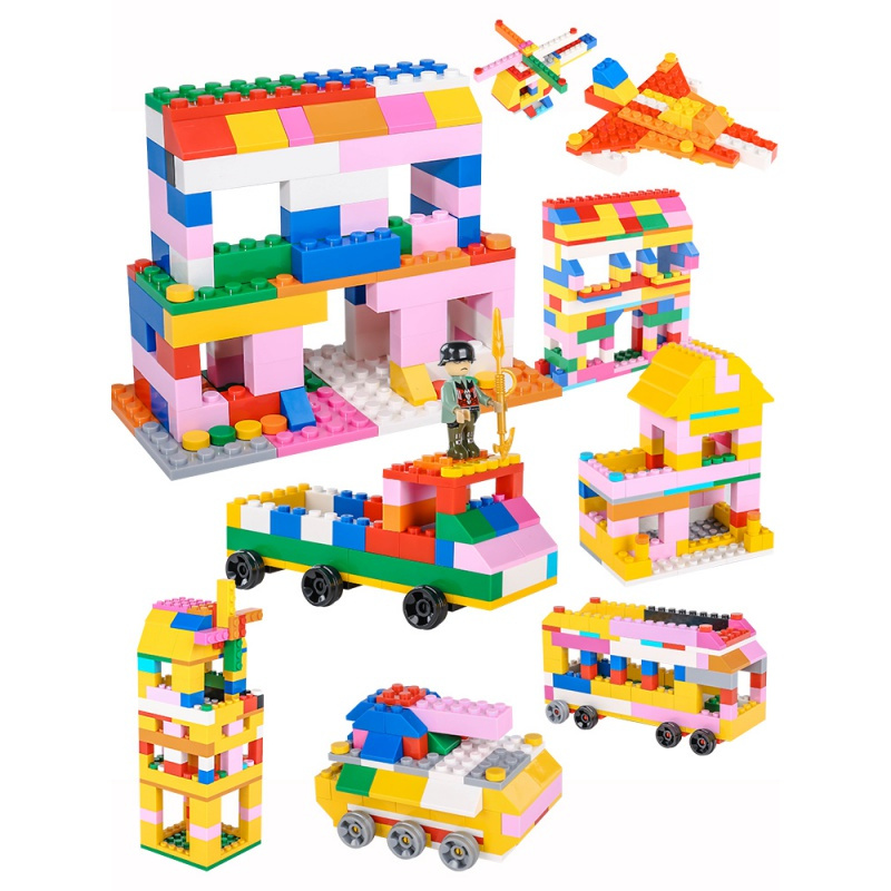 儿童积木乐高小颗粒拼装玩具拼插36周岁7男孩子8女孩拼图10桶装diy