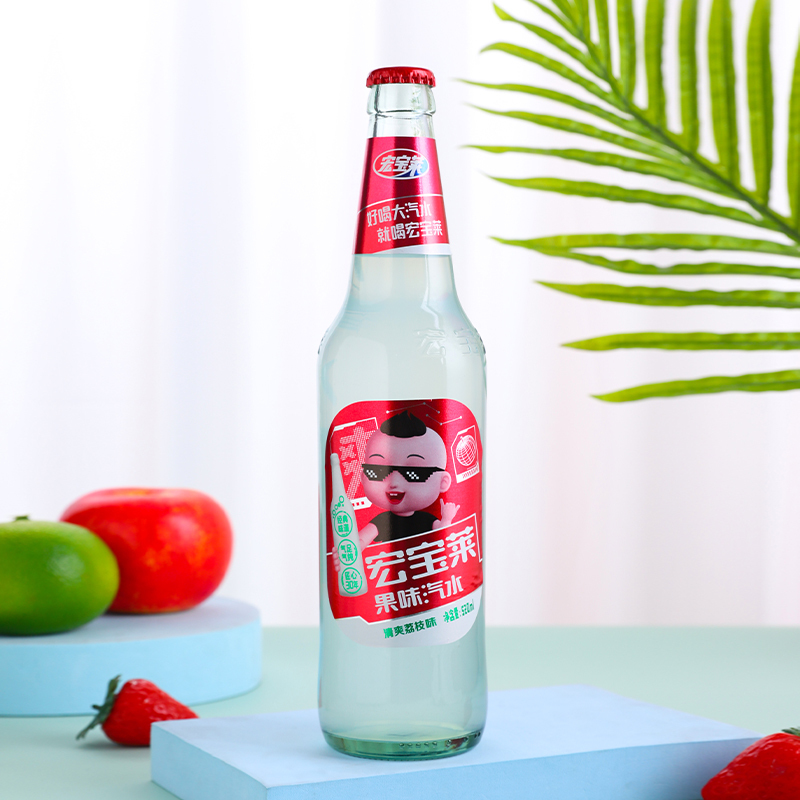 宏宝莱老汽水520Ml*4瓶荔枝果汁碳酸饮料冷饮特价东北特产网红饮品童年回忆怀旧