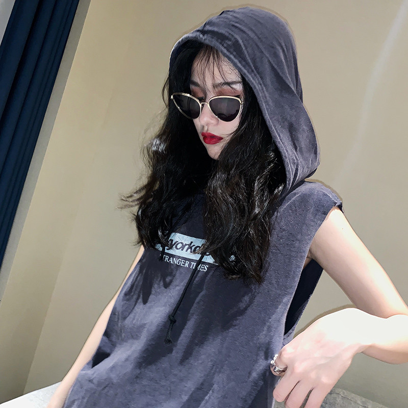 无袖背心恤蹦迪必备衣服女潮网红超火夏酷酷风格女装嘻哈参数