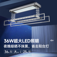 顶固(TopStrong)电动晾衣架P37 满天星大灯版设计超薄9.0cm双向遇阻反弹 轻抬上升离线语音 星空照明