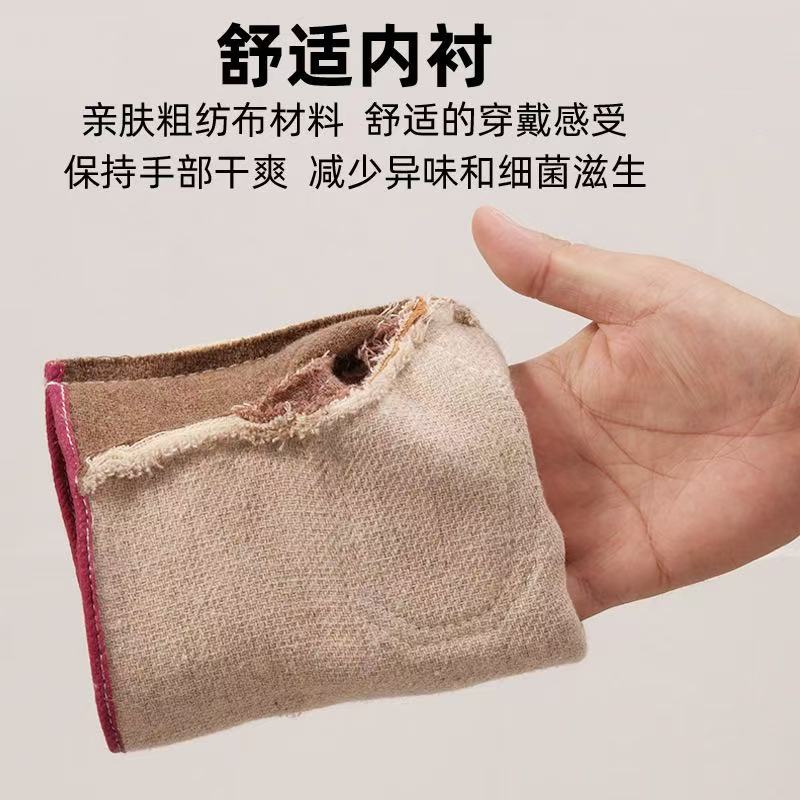 惠铁 帆布手套掌心食指加皮电焊工手套 加厚 双高清大图