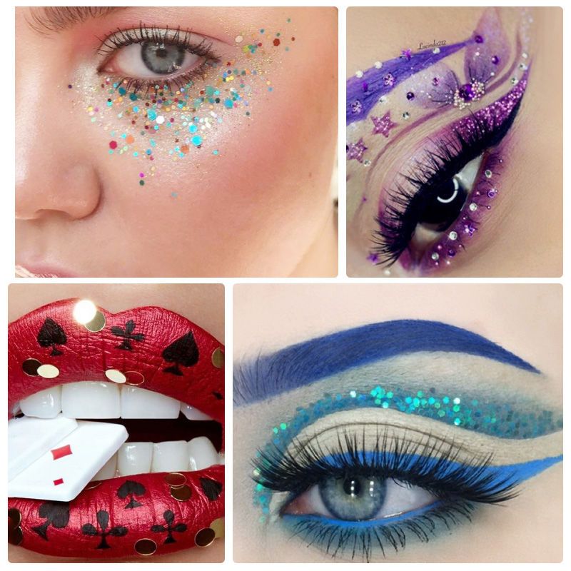 送刷 亮片眼影大小颗粒超闪彩色眼妆盘6色国货彩妆61儿童节表演舞台妆