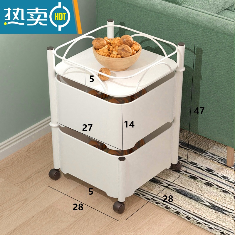 敬平旋转置物架厨房落地多层多功能放菜篮子小推车蔬菜零食储物收纳架高清大图