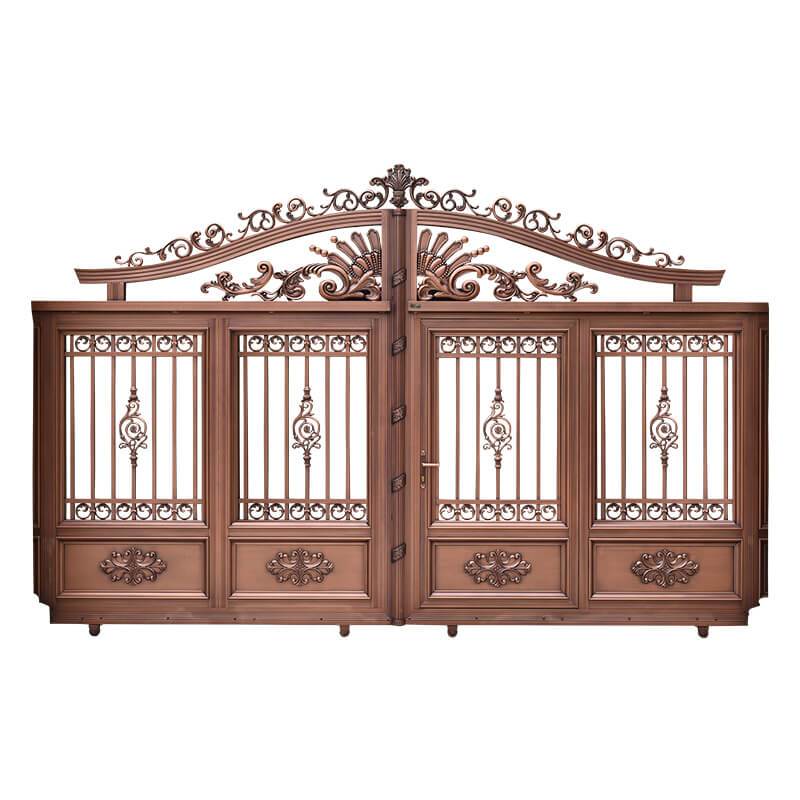 别墅大门对开门铝合金庭院门家用院子电动双开平移门dfly1919铝艺进户