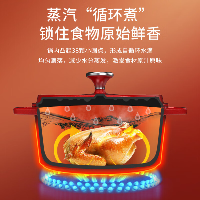 澳得迈聚能珐琅锅 2.5L S16 红色高清大图