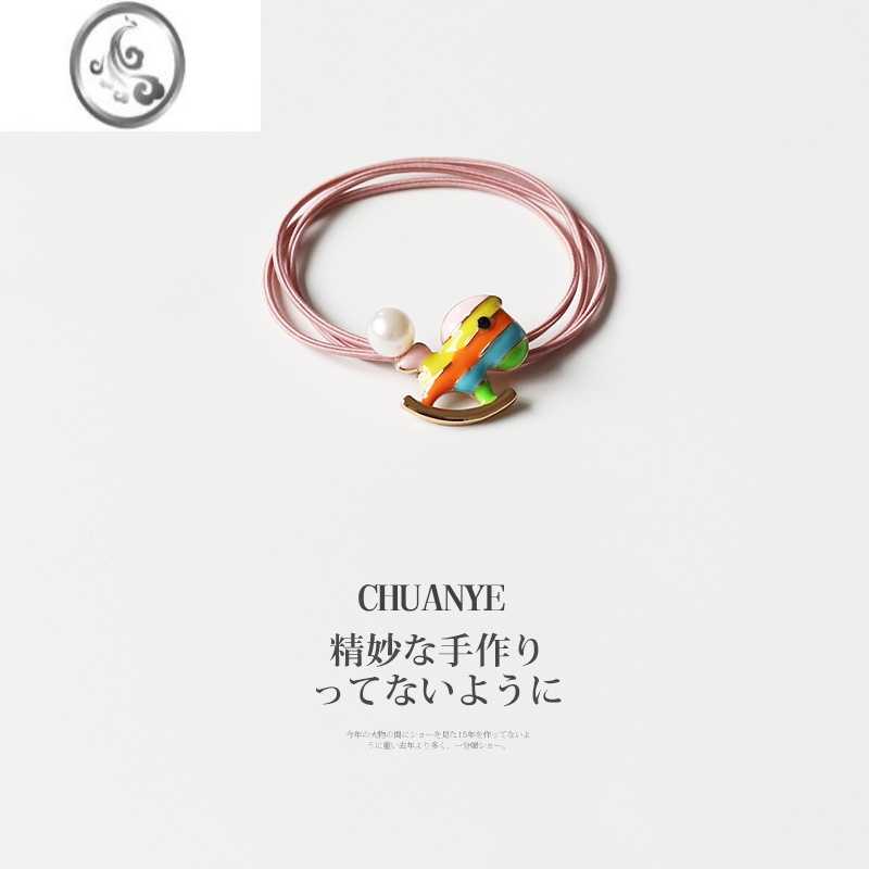 jimi彩虹卡通发绳可爱少女扎头发橡皮筋简约森系头绳发圈韩国发饰视频