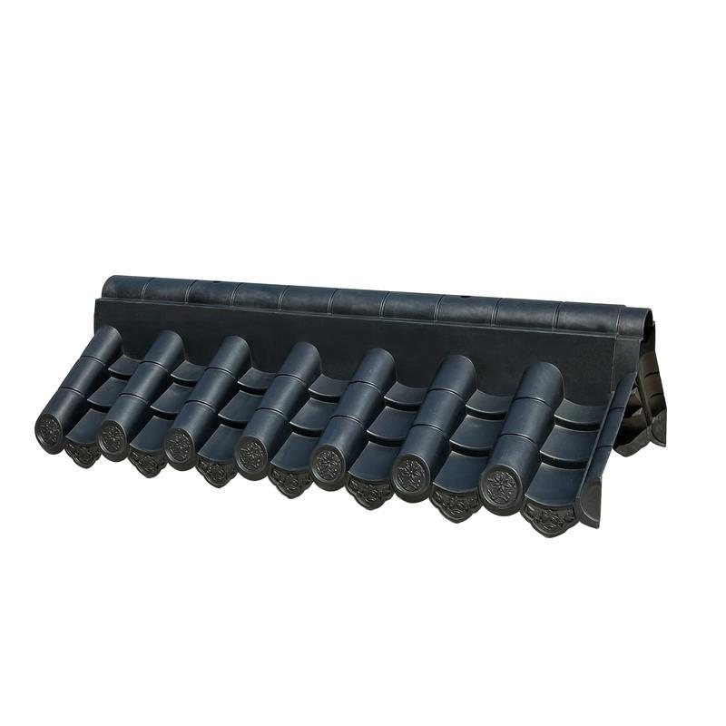 围墙仿古树脂瓦马头墙双面一体墙头瓦装饰屋檐门头瓦古建中式青瓦