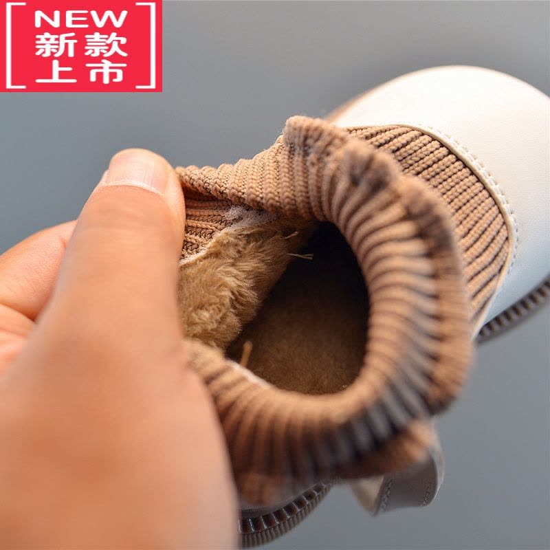 可莉允女童靴子秋冬女宝宝学步鞋短靴软底婴儿公主鞋小童鞋子加绒袜子靴图片